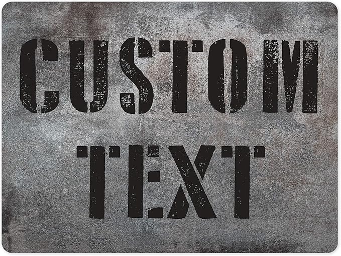Custom Sign, Custom Street Sign, 11 Font Colors, 13 Font Styles, 4 Hole Options, 22 Sizes, 36x48 Inches, Rust Free DiBound, Fade Resistant, Made in USA by My Sign Center (Grunge Metal)