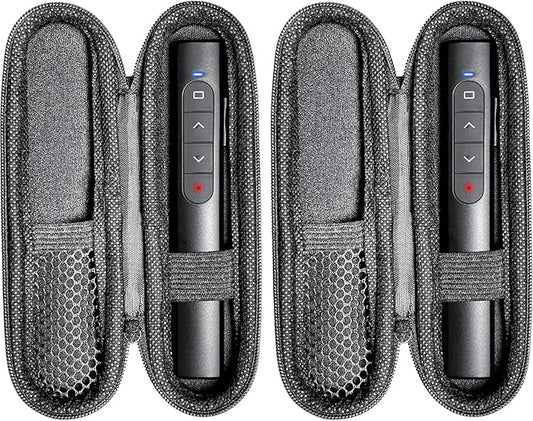 (2 Units) Wireless Presenter Remote with Case, Presentation Clicker with Hyperlink & Volume Remote Control PowerPoint Office Presentation Clicker for Keynote/PPT/Mac/PC/Laptop(Battery Included)