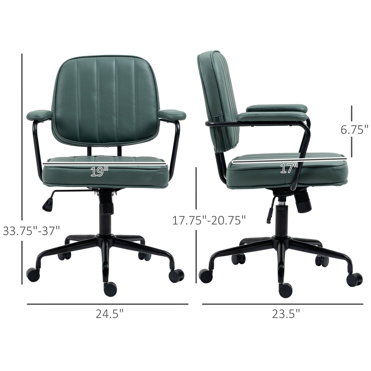 Home Office Chair with Adjustable Height and Tilt, Green