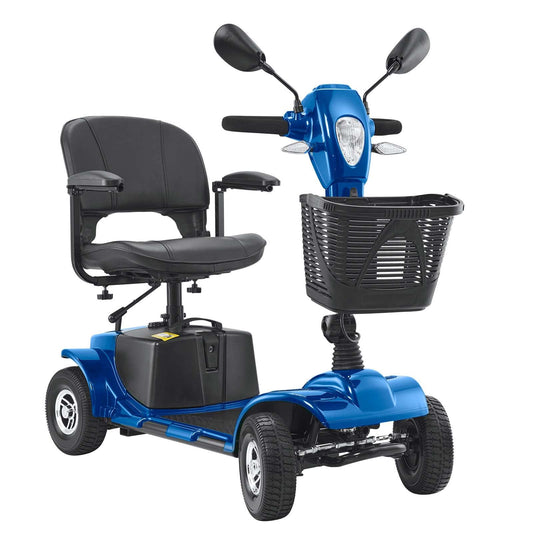 Heavy-Duty 4 Wheel Mobility Scooter for Adults & Seniors - Folding Electric Powered Mobility Scooter & 12 Mile Long Range, Travel Scooter with 9° Climbing Capacity, 265lb Capacity