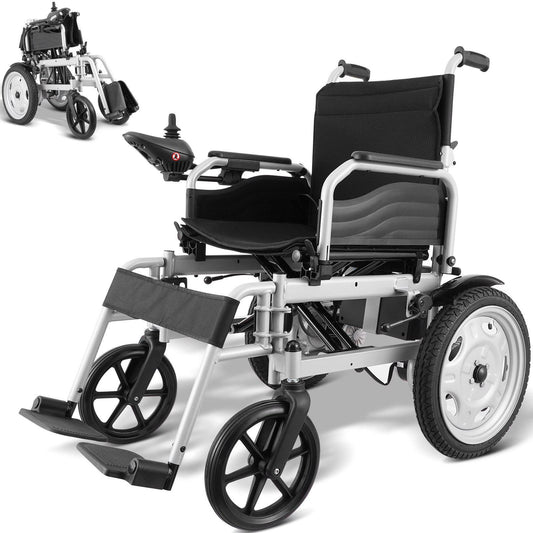 Electric Wheelchair for Adults Seniors, 265 lbs Weight Capacity, 17.5in Width Lightweight Foldable Motorized Power Wheelchairs, UP to 12.5Miles Range All Terrain Power Chair, Adjustable Backrest