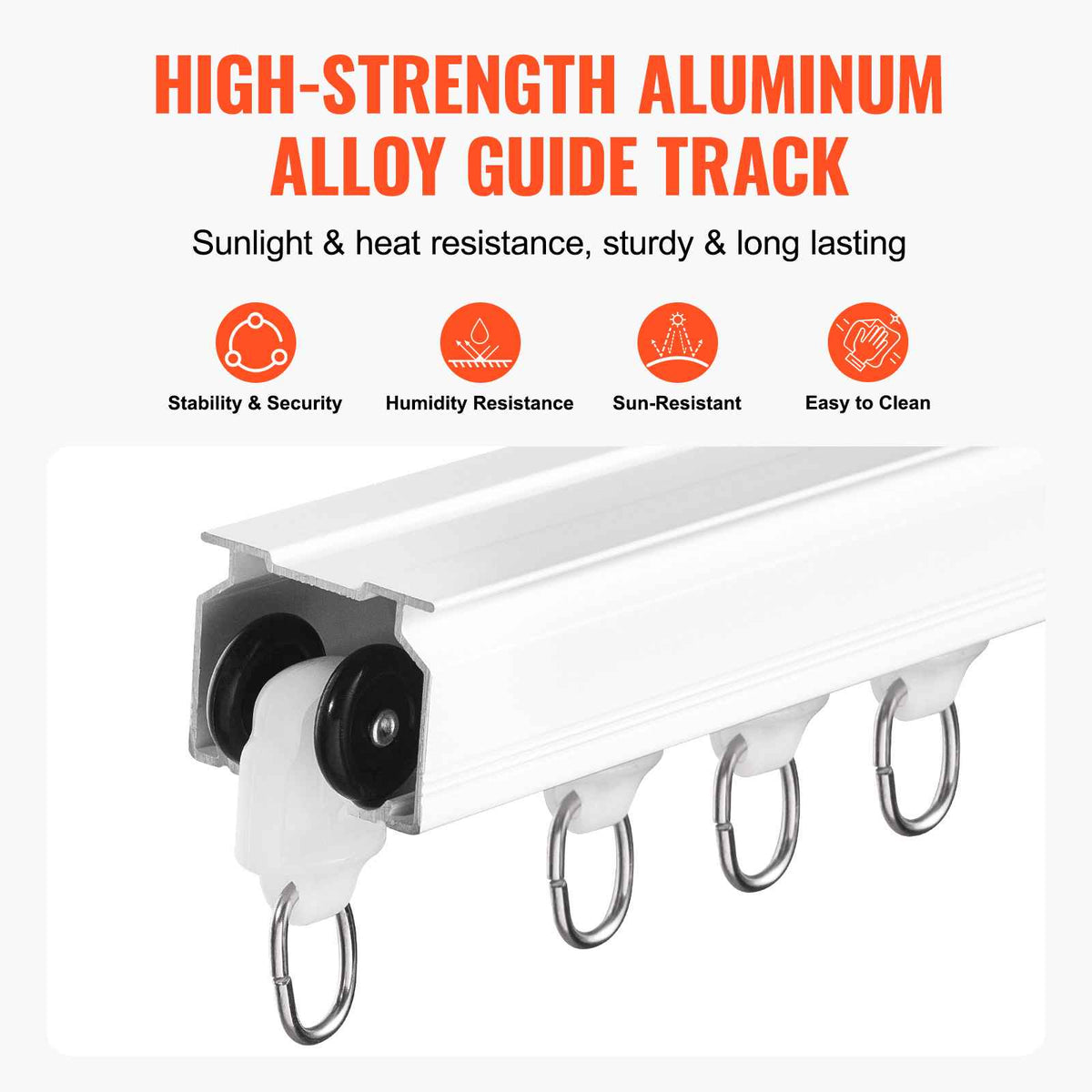 Ceiling Curtain Track Set, 17.7 FT/5.4 Meter, Sliding Ceiling Track System for Curtains, Room Divider Curtain Track Ceiling/Wall Mounted for Living Room Bedroom with Hooks and Hardware, White