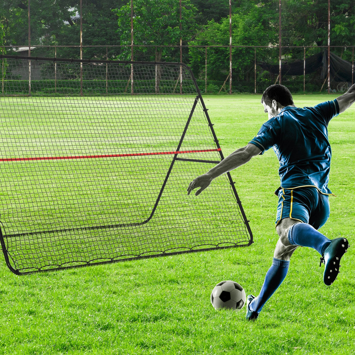 Soccer Rebounder Net, Adjustable and Foldable Multi-Sport Training Bounce Back Net, Target Goal
